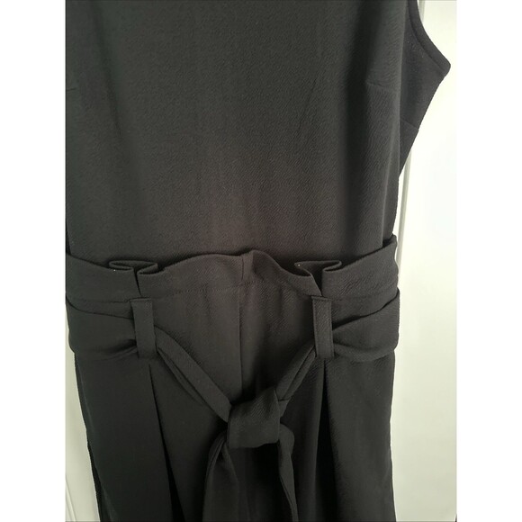Bar III Petite Women's Sleeveless Crewneck Tie-Waist Jumpsuit Chic Deep Black PM - Picture 8 of 13
